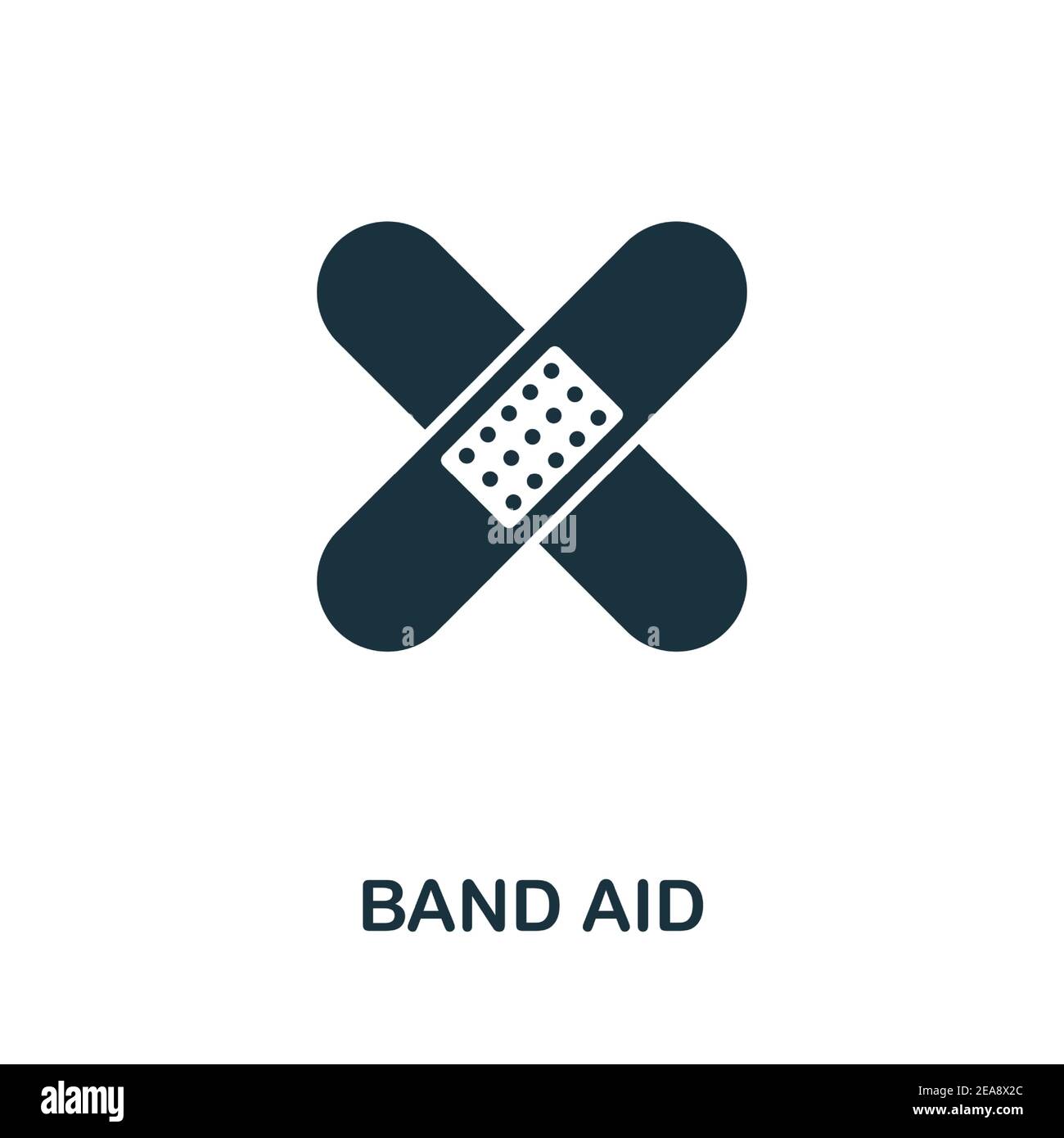 Band Aid icon. Simple element from medical services collection. Filled monochrome Band Aid icon for templates, infographics and banners Stock Vector