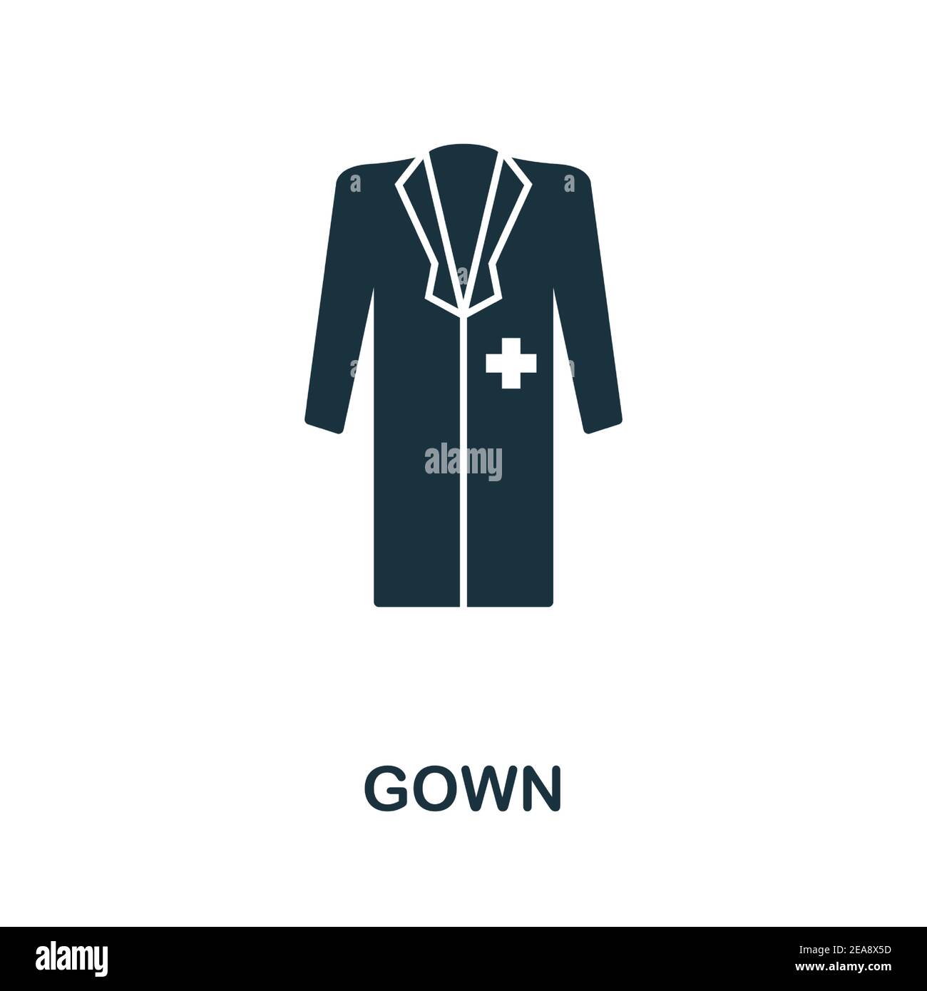 Gown icon. Simple element from medical services collection. Filled