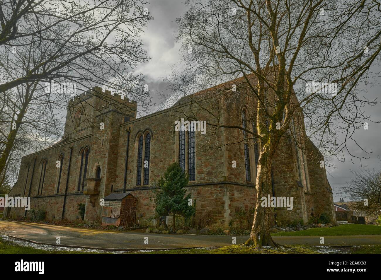 Taken on a cold winters day, this is Saint Aidens Church in Sudden, Castleton, Rochdale Stock Photo