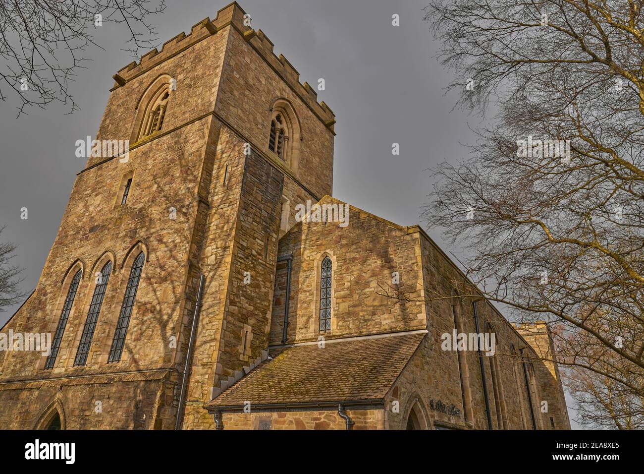 Taken on a cold winters day, this is Saint Aidens Church in Sudden, Castleton, Rochdale Stock Photo