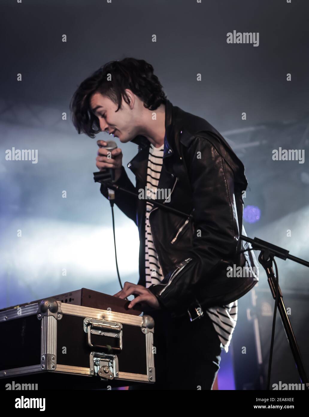 Matthew Healy Of The 1975 Headlining The Lake Stage On The Last Day Of Latitude 13 Festival In Suffolk England Stock Photo Alamy