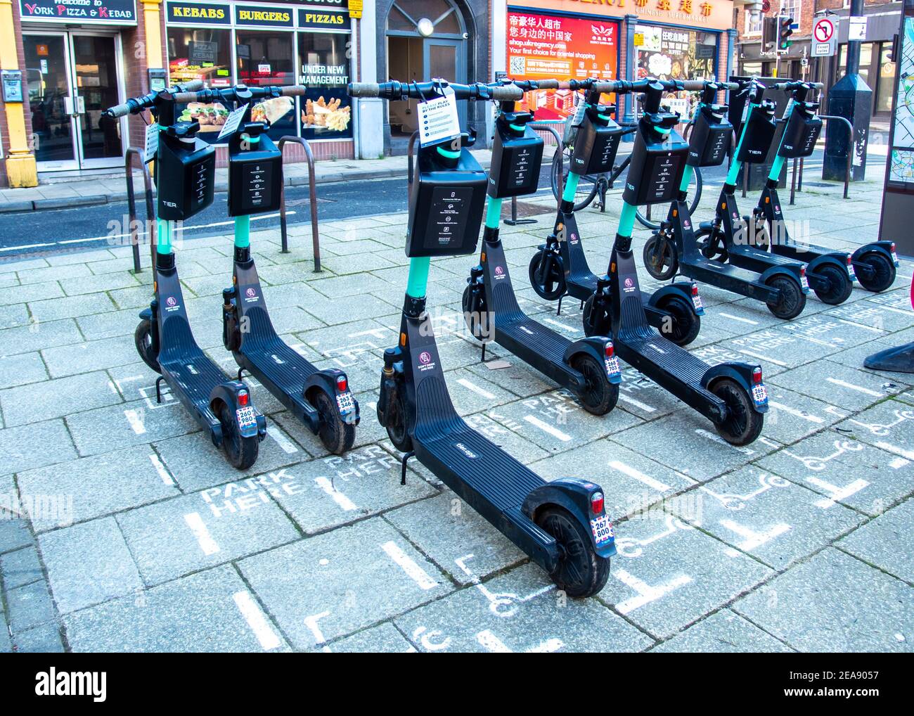 Electric scooters in new york city hires stock photography and images