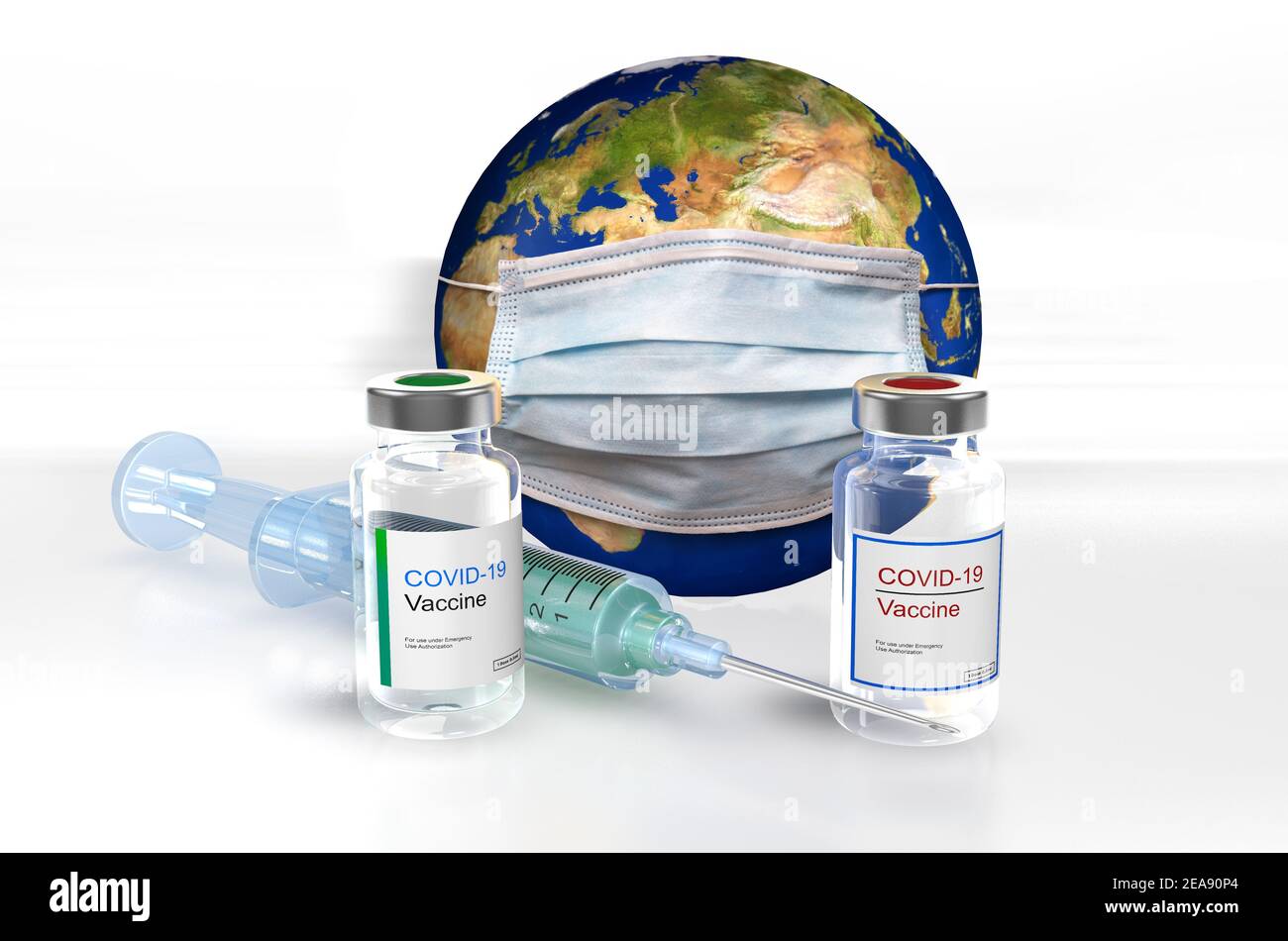 In Deutschland ist ein zweiter Corona Impstoff verfügbar. Neben dem bisherigen Impfstoff von Biontech Pfizer gibt es noch auch einen vom Hersteller Mo Stock Photo