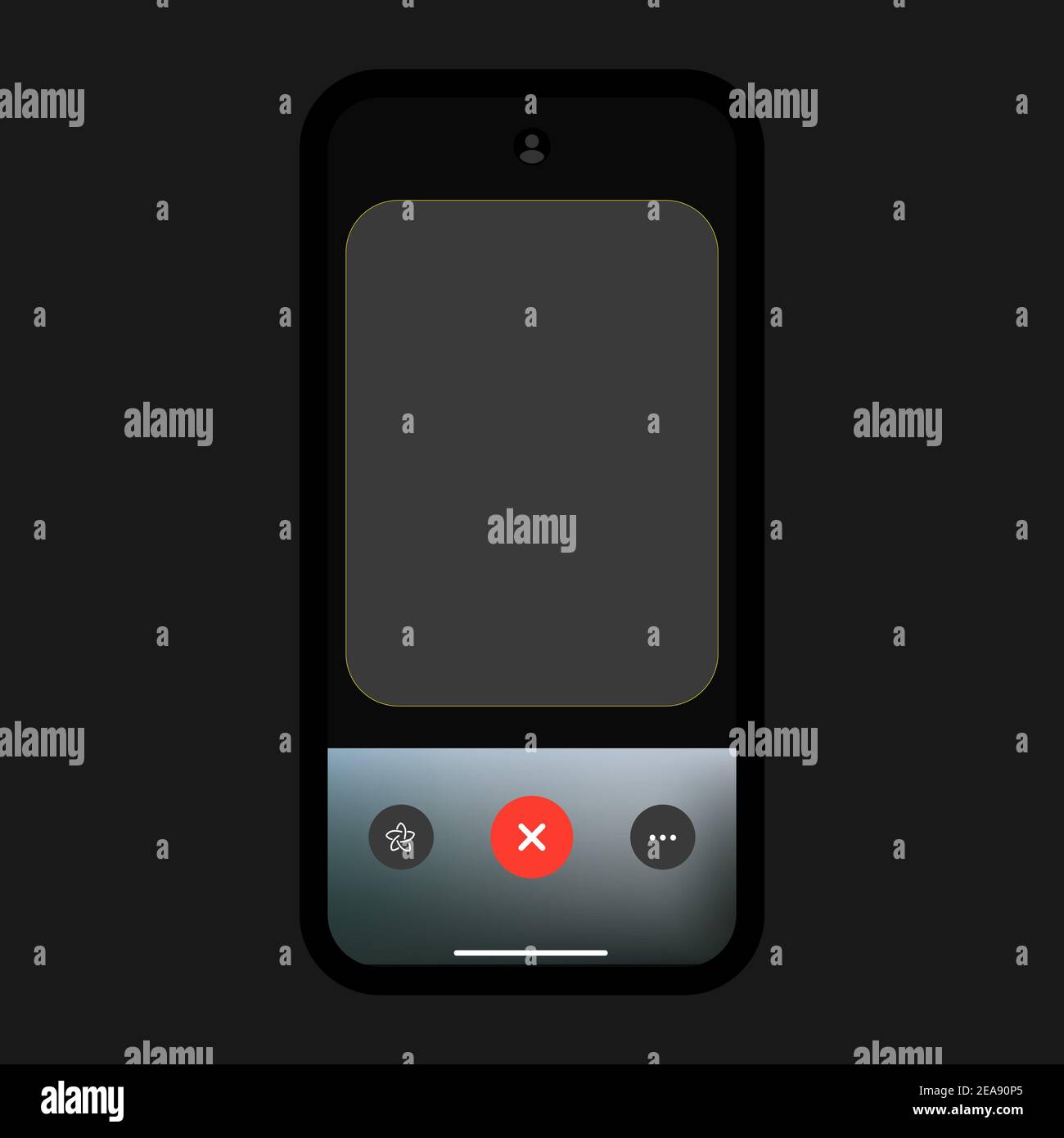 Video Call Mobile Interface Concept. UI Vector Illustration. Vector ...