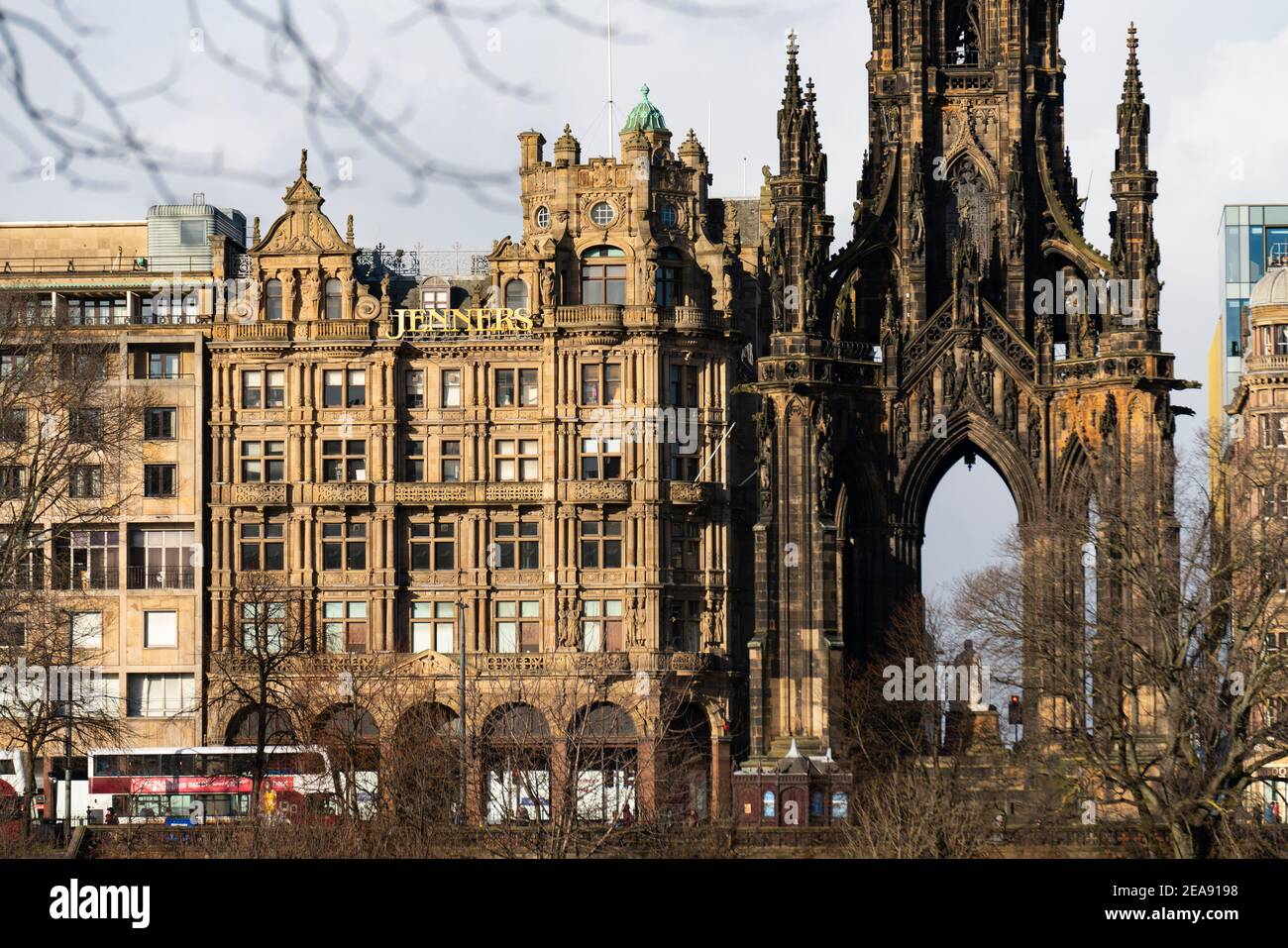 View of Jenners department store on Princes Street Edinburgh. The store will close permanently in 2021. Scotland, UK Stock Photo