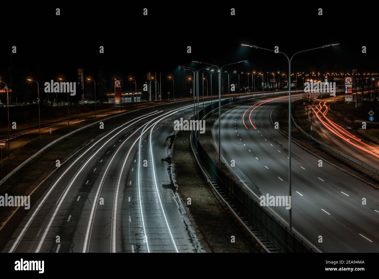 Light trails on motorway hi-res stock photography and images - Alamy