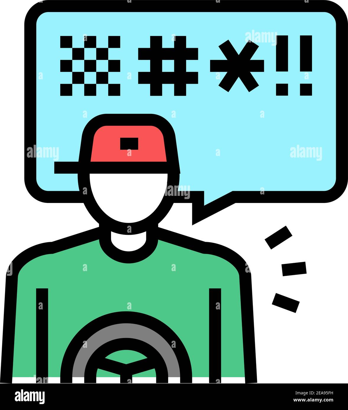 driver swearing color icon vector illustration Stock Vector Image & Art ...