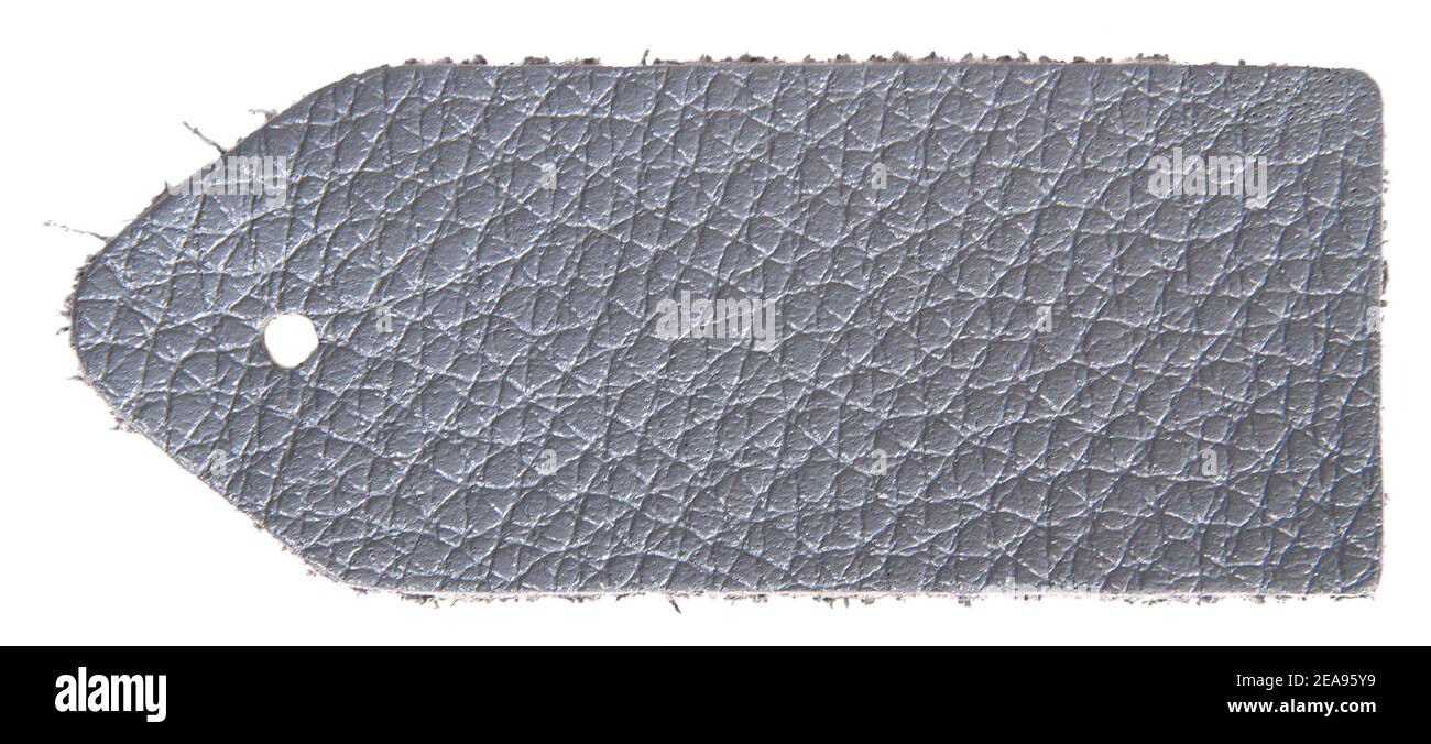 Grey leather swatch isolated on white background Stock Photo