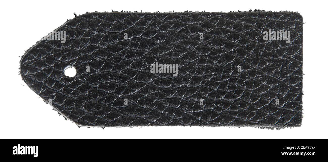 Black leather swatch isolated on white background Stock Photo