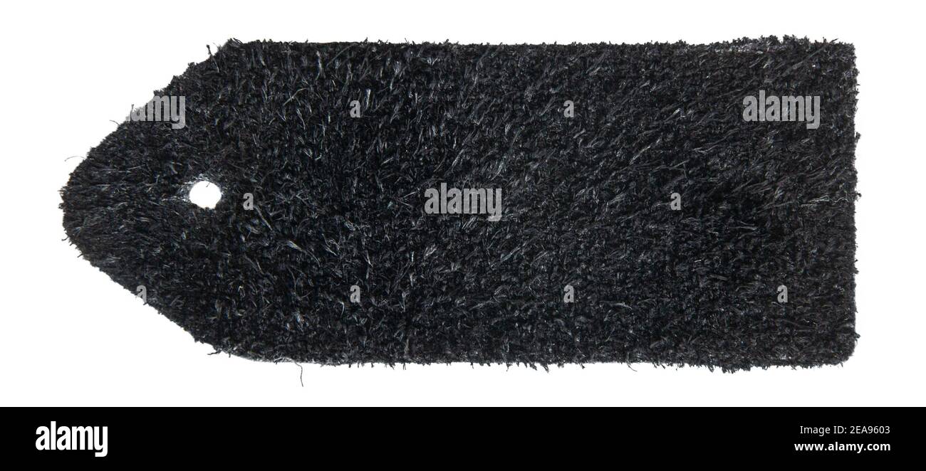 Seamy side of black leather swatch isolated on white background Stock Photo