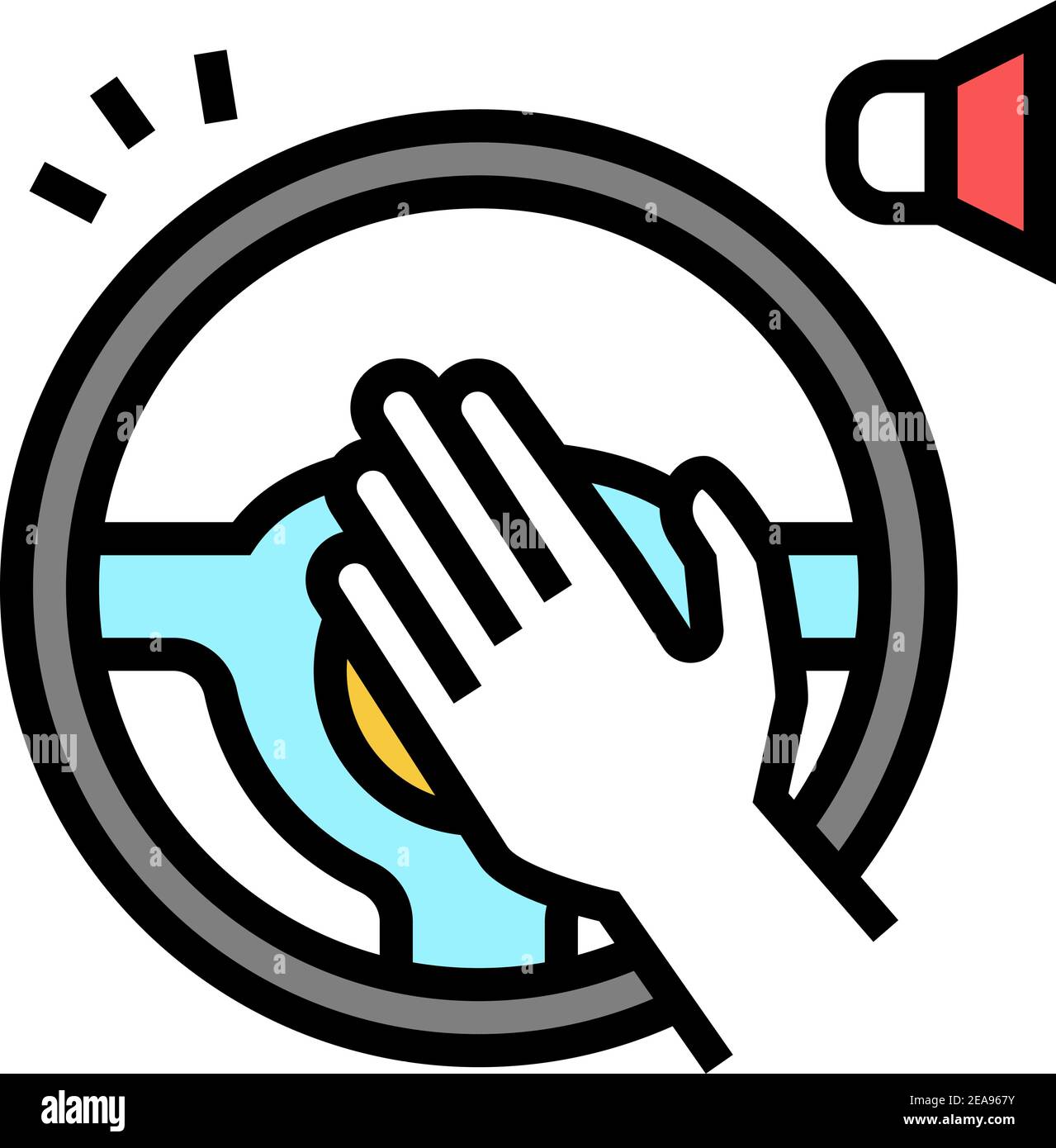 driver honking color icon vector illustration Stock Vector