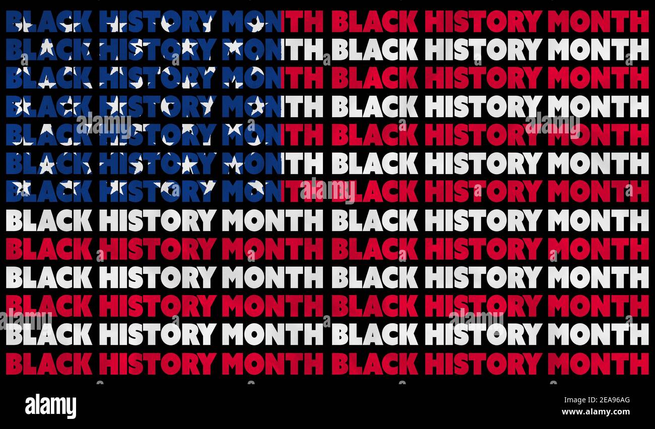 A Black History Month (BHM) graphic illustration for use as poster to raise awareness about historical racial inequality. police brutality and prejudi Stock Photo