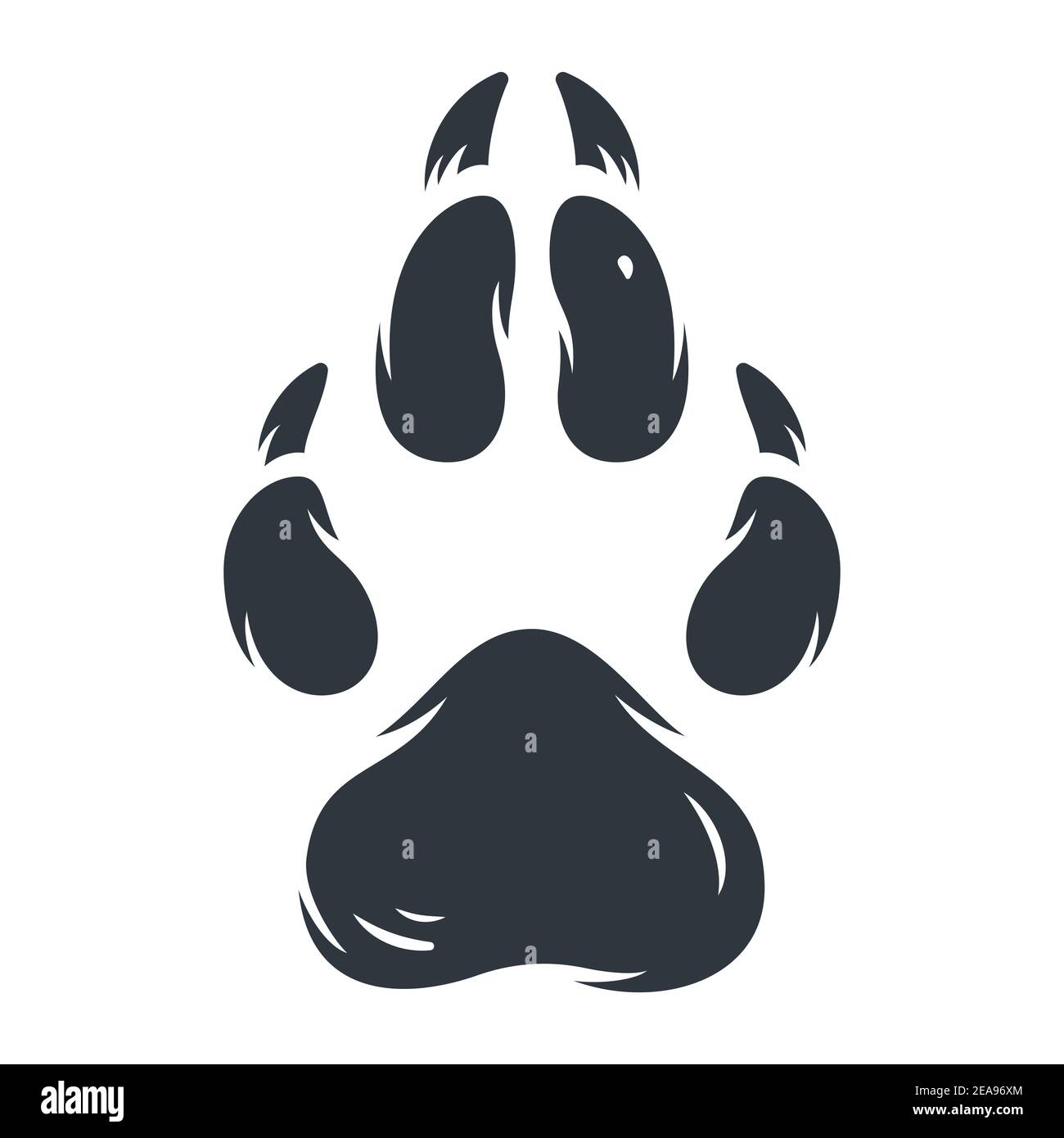 ufravigelige spørge kardinal Animal footprint pet dog or wolf paw Stock Vector Image & Art - Alamy