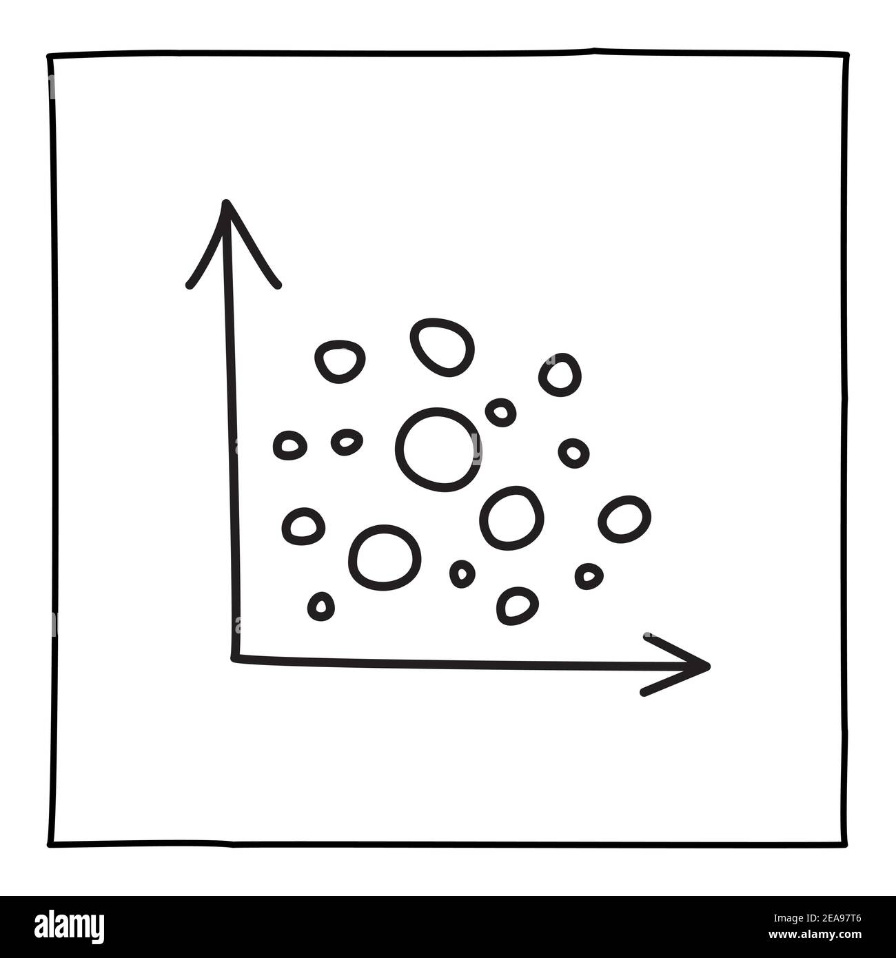 Doodle graph chart icon or logo, hand drawn with thin black line Stock ...