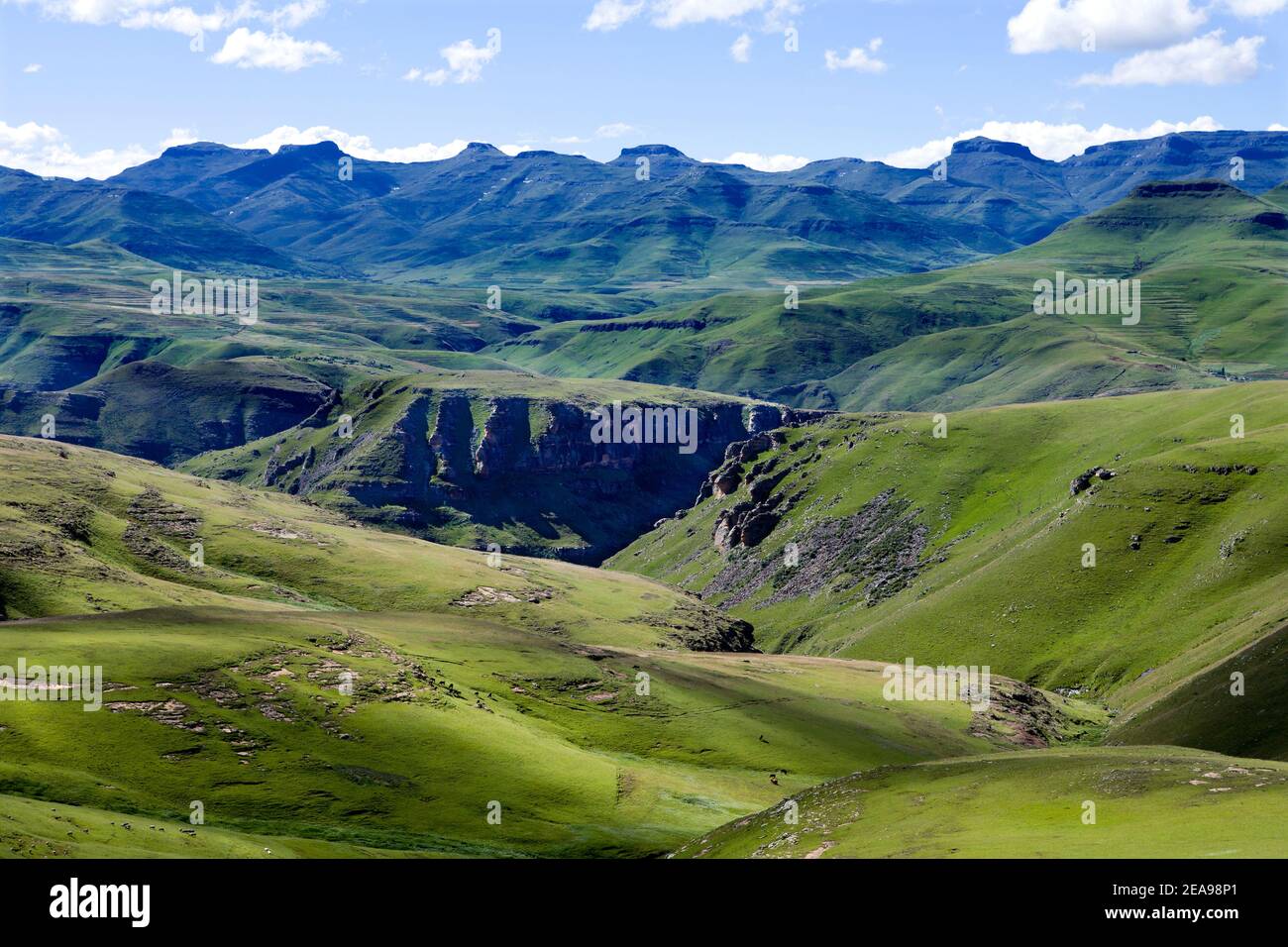 Landscape at the Katse dam in Lesotho Stock Photo