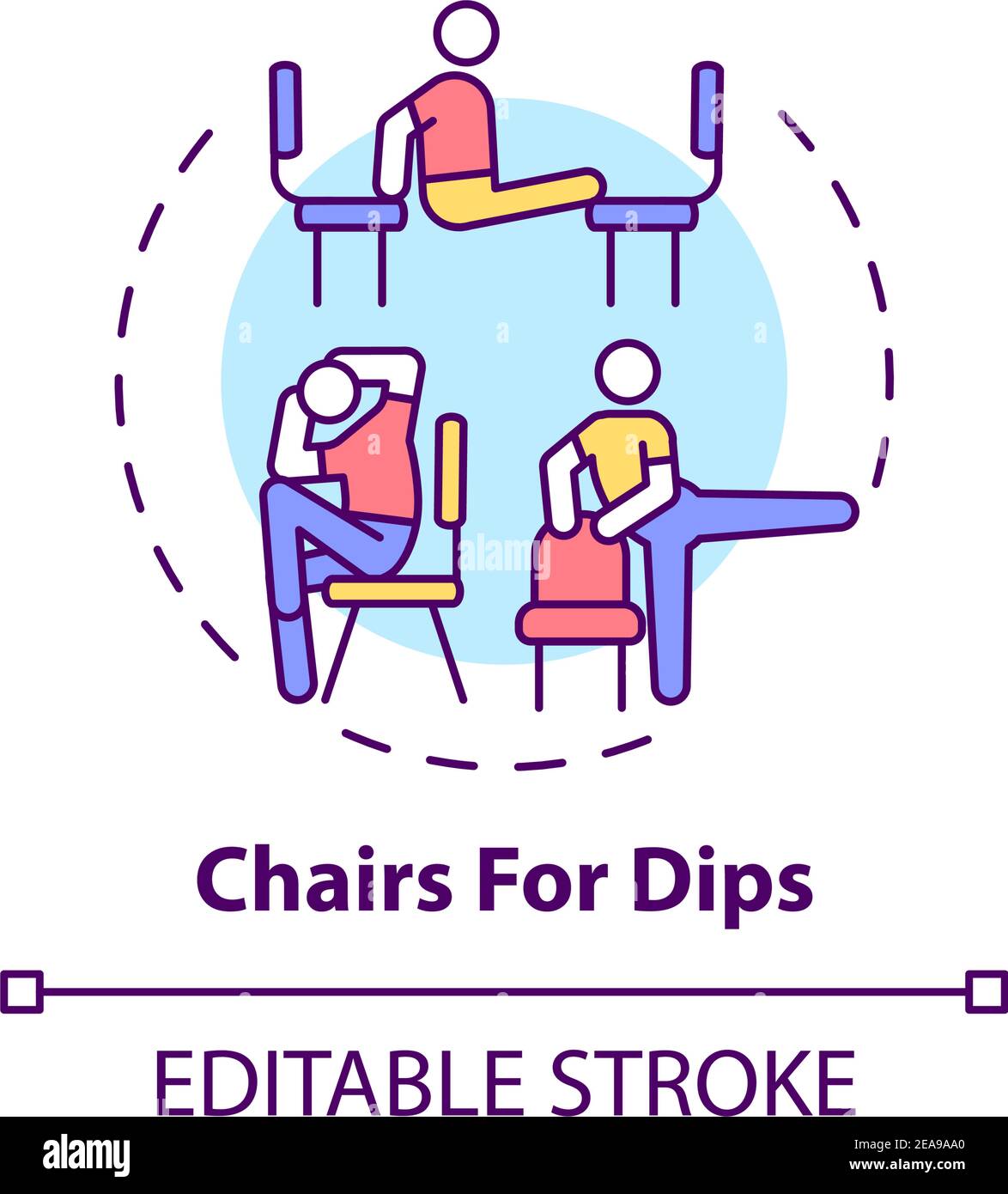 Chairs for dips concept icon Stock Vector