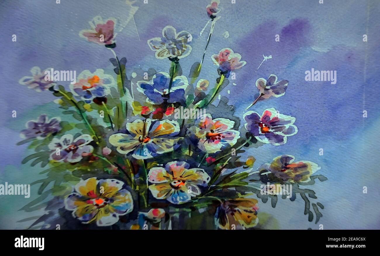 Watercolor Flower Oil Abstract High Resolution Stock Photography And Images Alamy