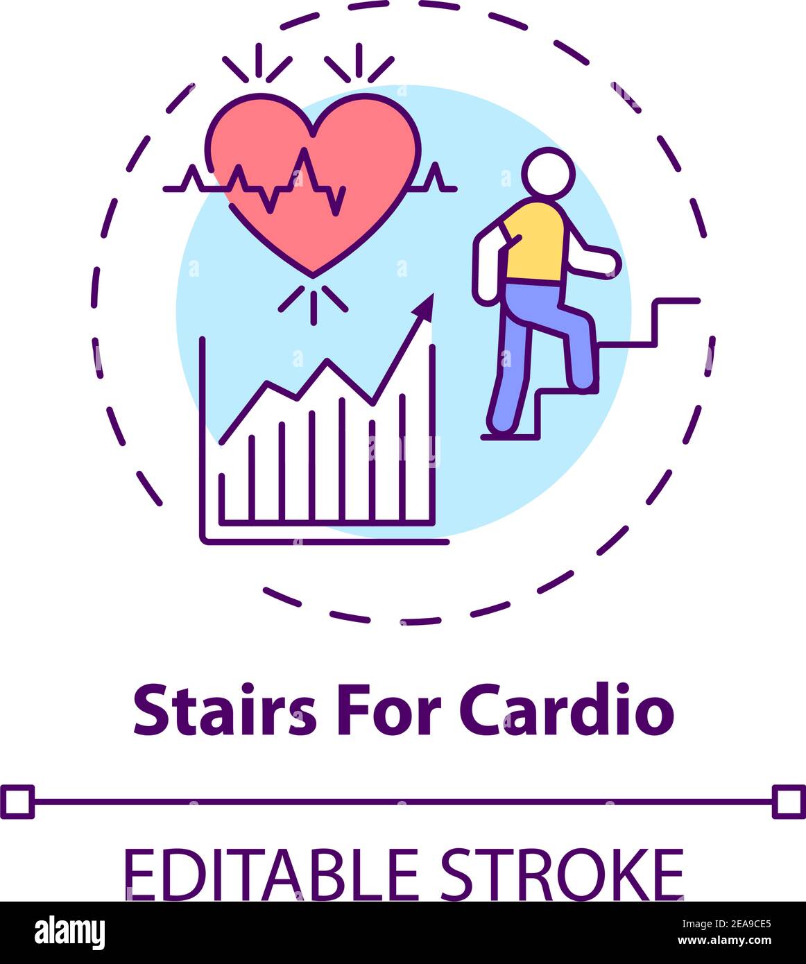 Stairs for cardio concept icon Stock Vector Image & Art - Alamy