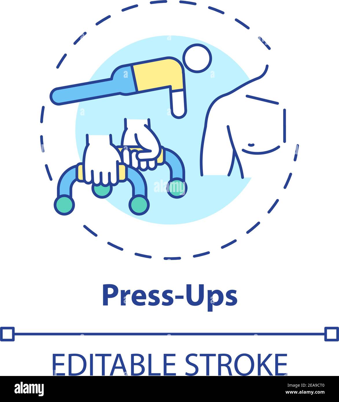 Press-ups concept icon Stock Vector