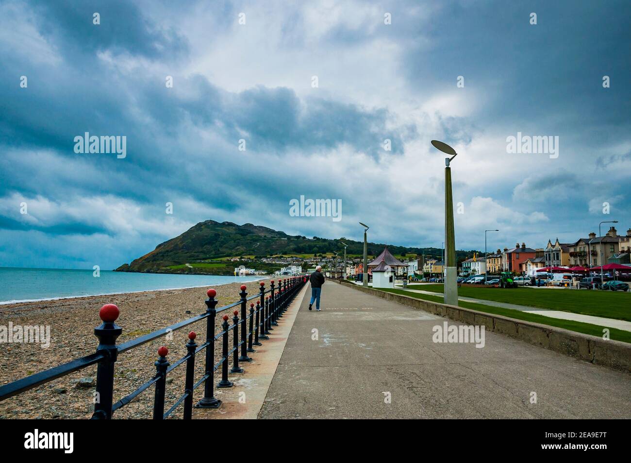 Bray Promenade, in the background Bray's head.Bray, County Wicklow, Leinster, Ireland, Europe Stock Photo