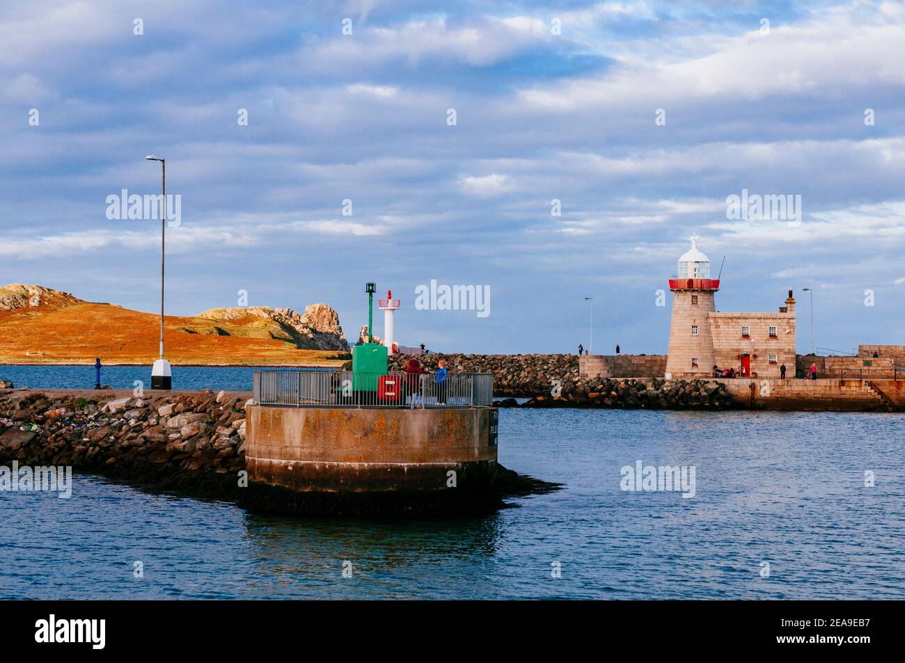 Howth Harbour Lighthouse, Howth Peninsula. Howth, County Dublin, Ireland, Europe Stock Photo