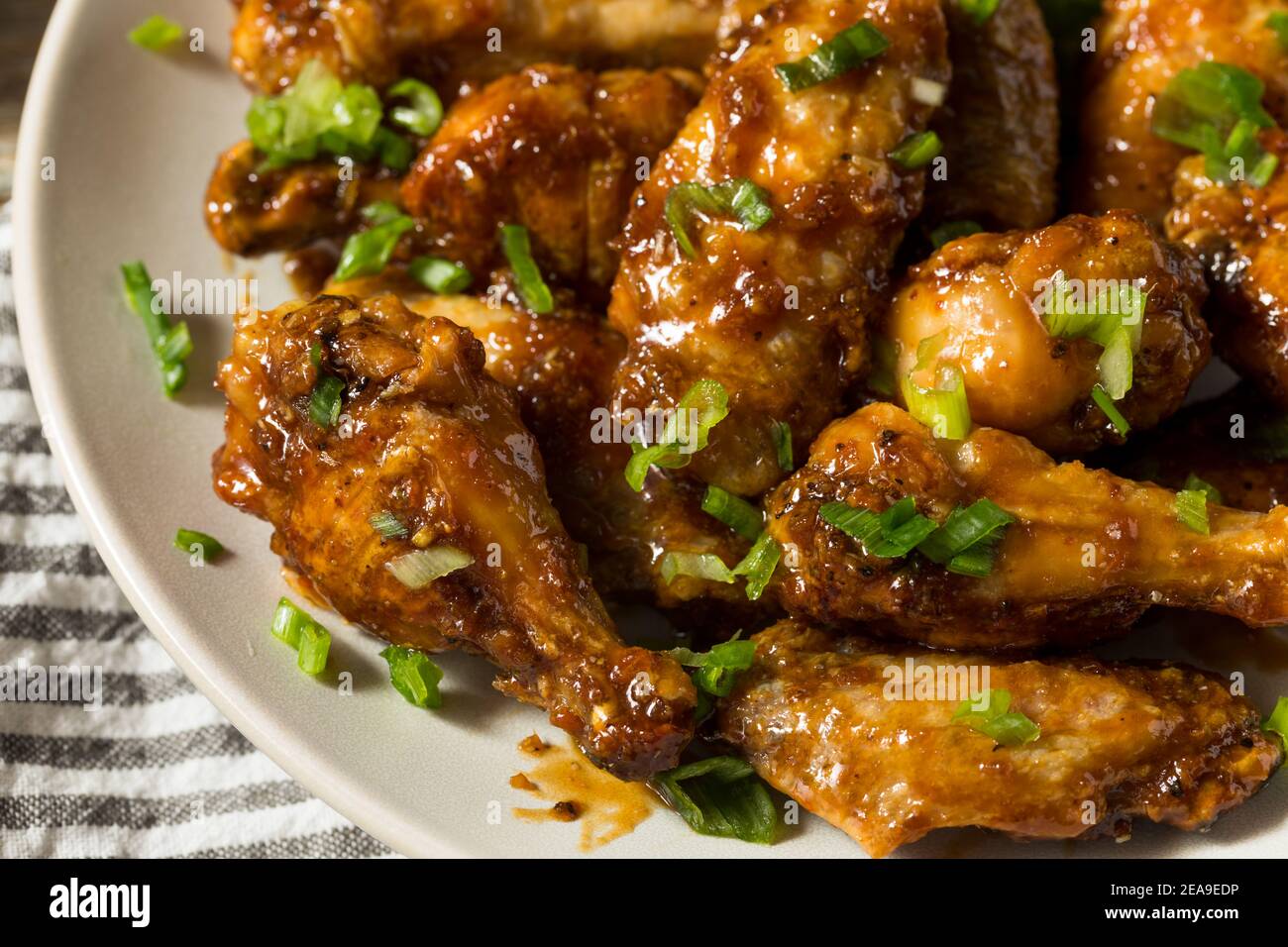 Homemade Baked Asian Chicken Wings with Dipping Sauce Stock Photo Alamy