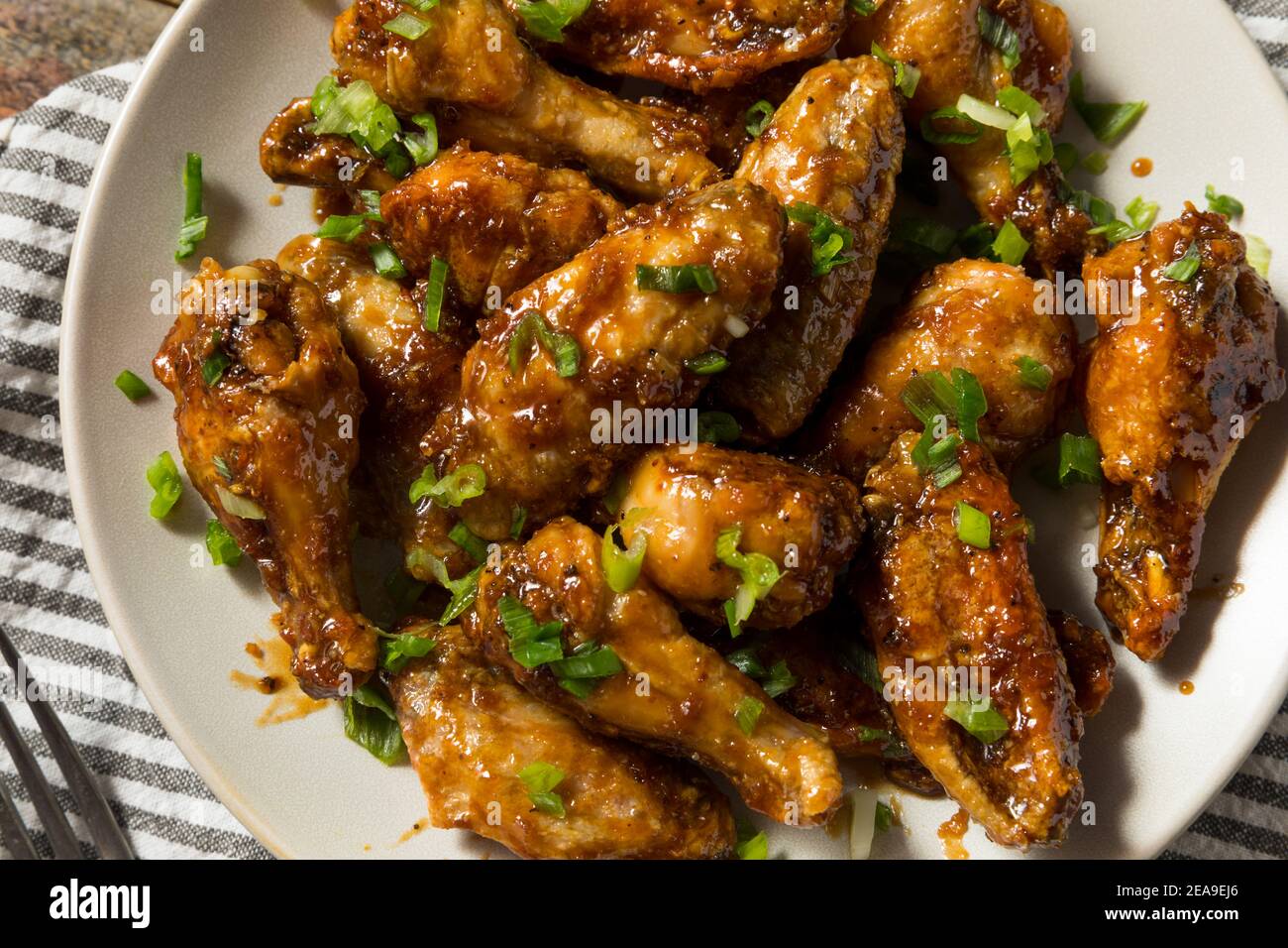 Homemade Baked Asian Chicken Wings with Dipping Sauce Stock Photo Alamy