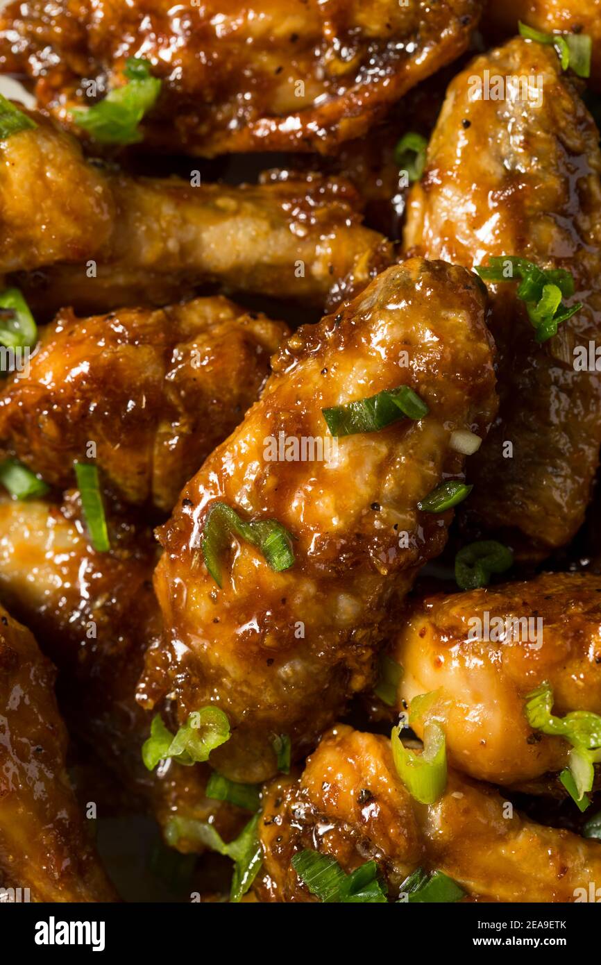 Homemade Baked Asian Chicken Wings with Dipping Sauce Stock Photo Alamy