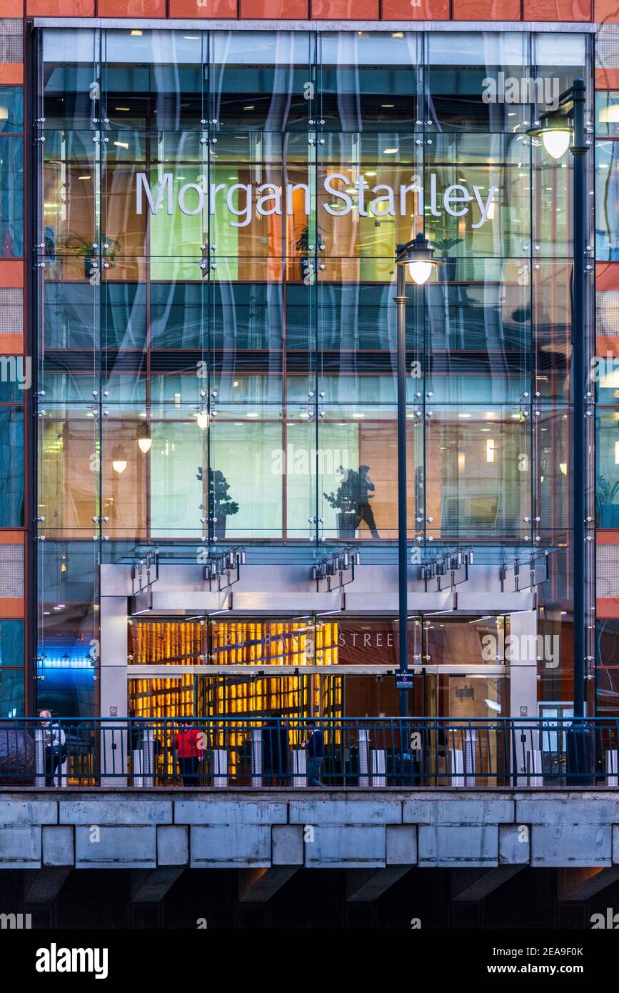 Morgan Stanley London Offices at Canary Wharf. Architects Skidmore Owings Merrill completed 2003 Stock Photo