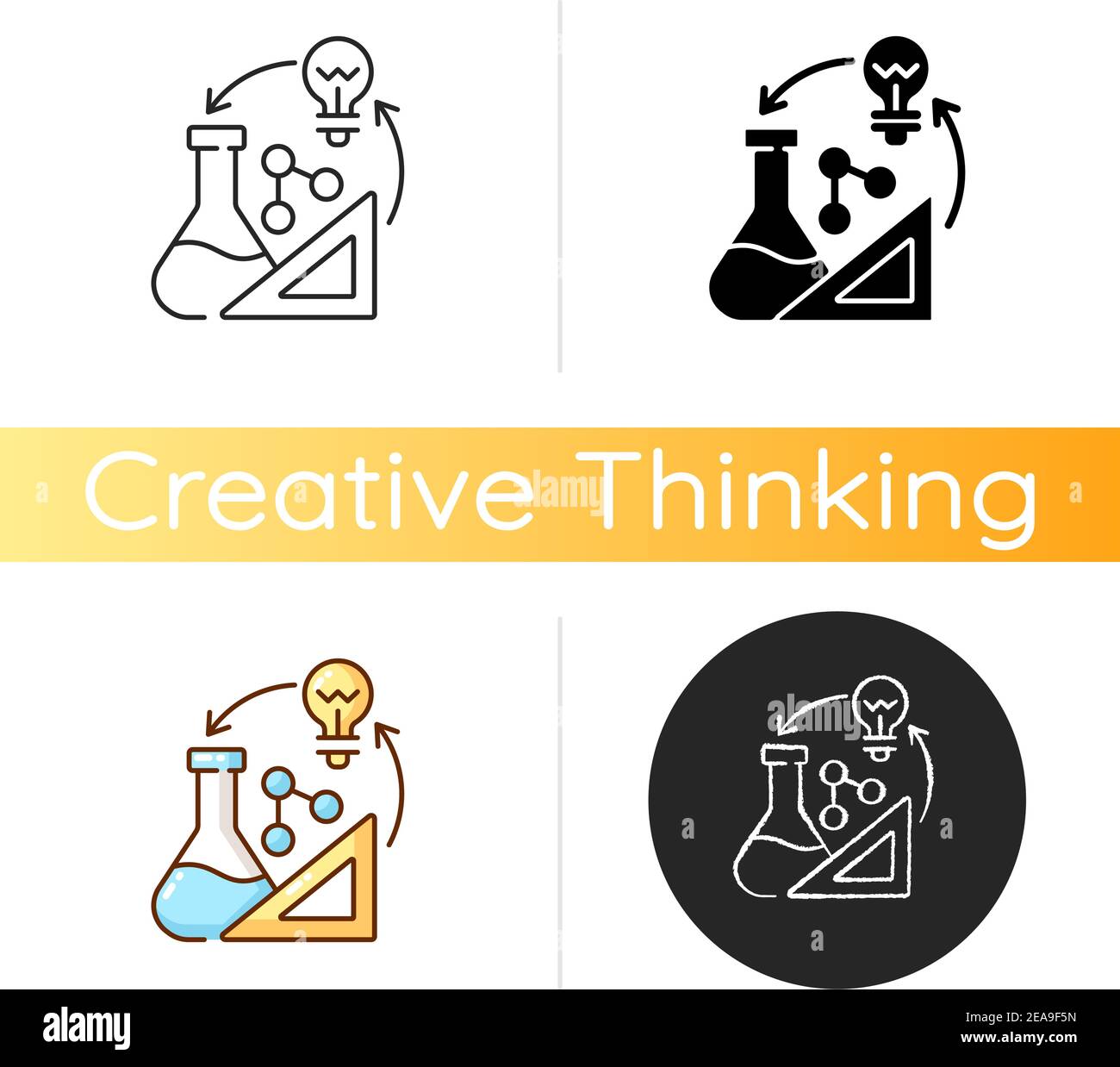Creativity in STEM icon Stock Vector