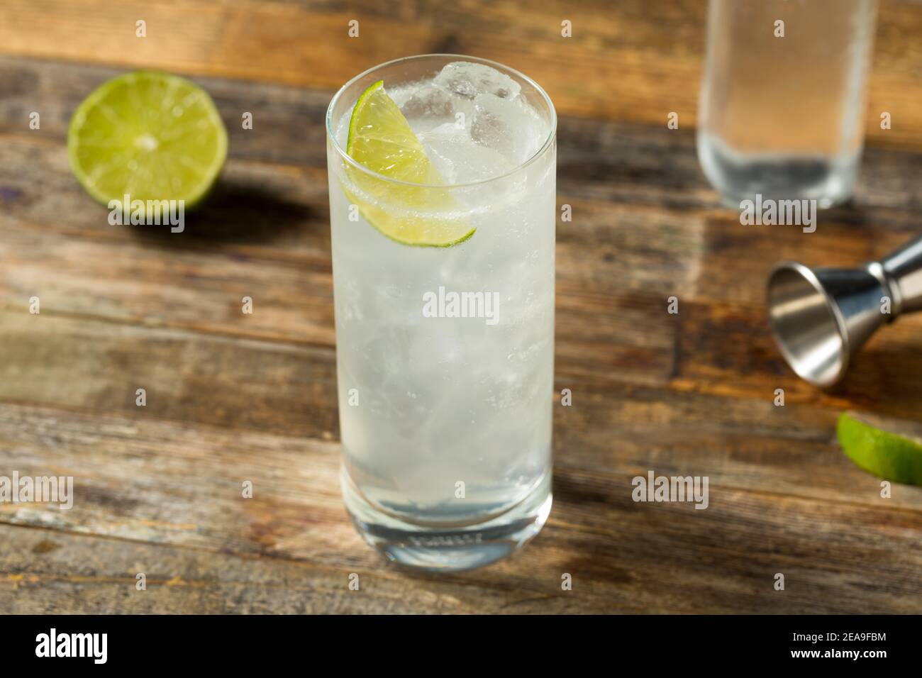 Refreshing Cold Tequila Ranch Water Cocktail with Lime Stock Photo Alamy