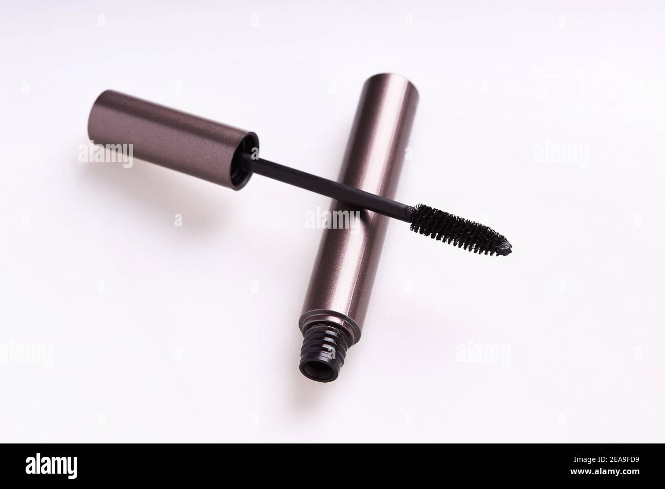 Mascara Bottle with Brush Isolated on White. Mascara Bottle with Brush