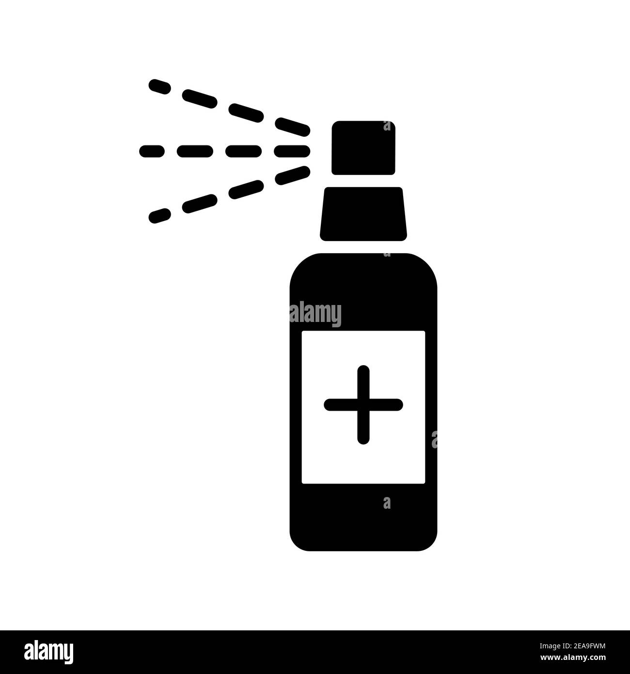 Anti-bacterial sanitizer spray, hand sanitizer vector glyph icon ...