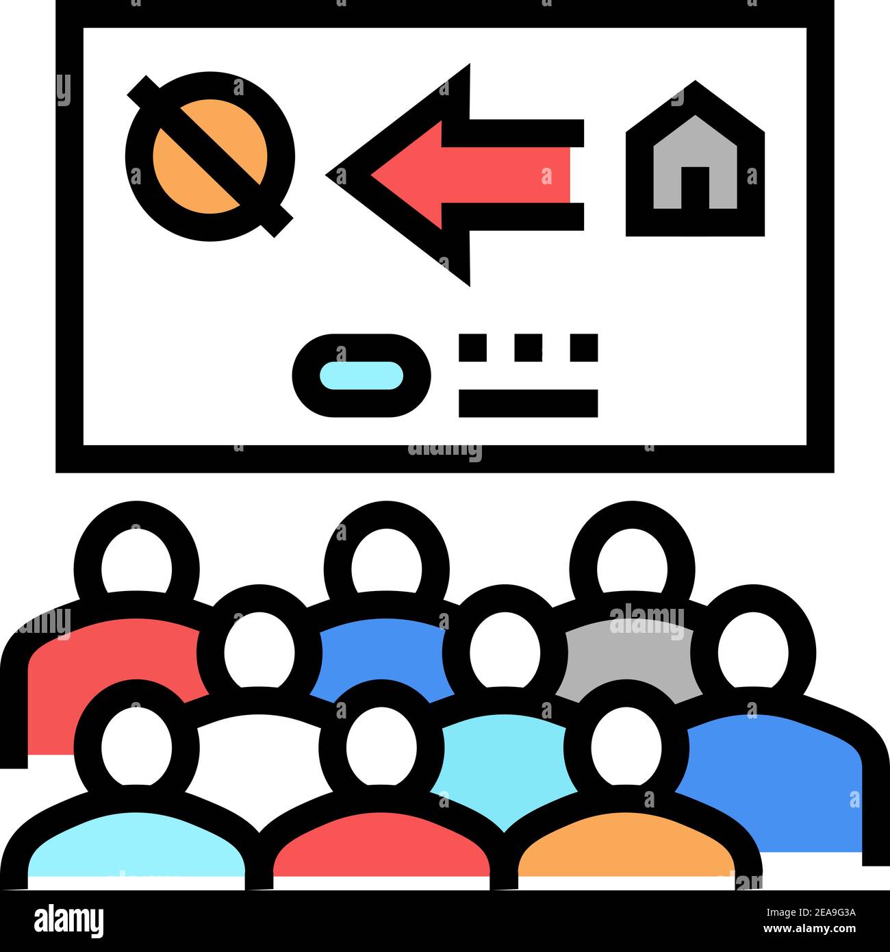 colonization presentation meeting color icon vector illustration Stock ...