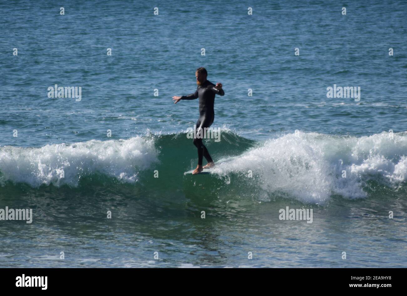 Surfboard Balance Stock Photo