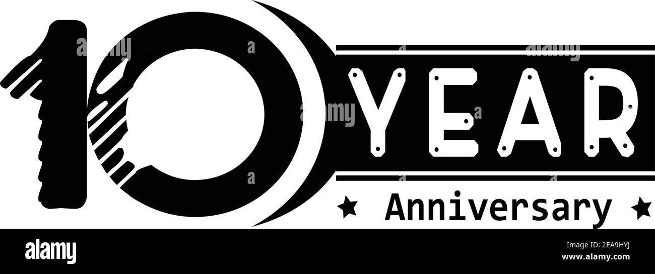 Year Anniversary Logo Vector Template Design Illustration black Stock Vector