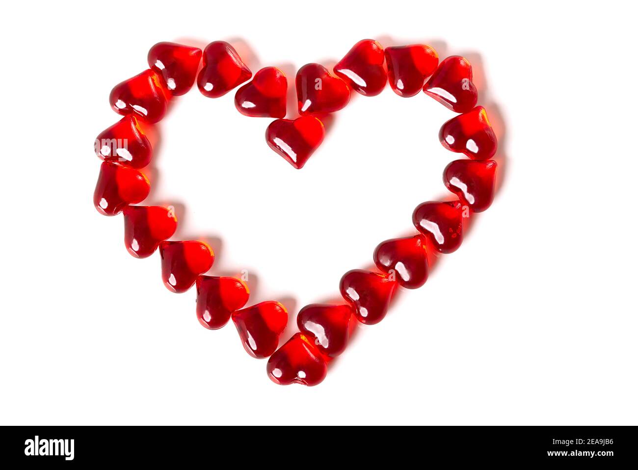 Red heart on white background and with copy space Stock Photo - Alamy