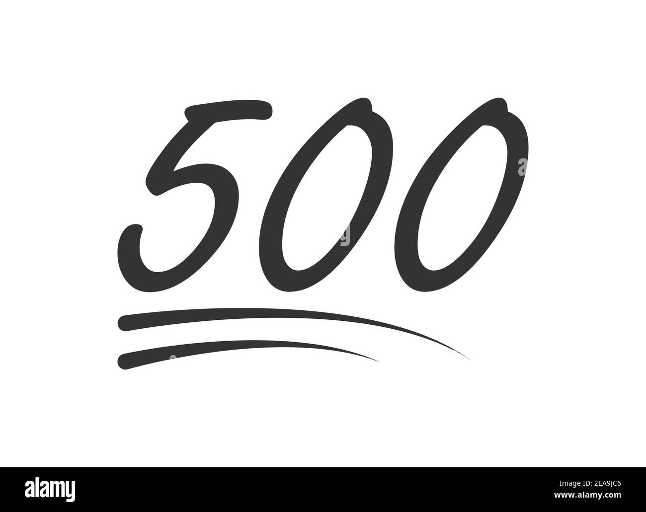 500 - hundred number vector icon. Symbol isolated on white background . Stock Vector