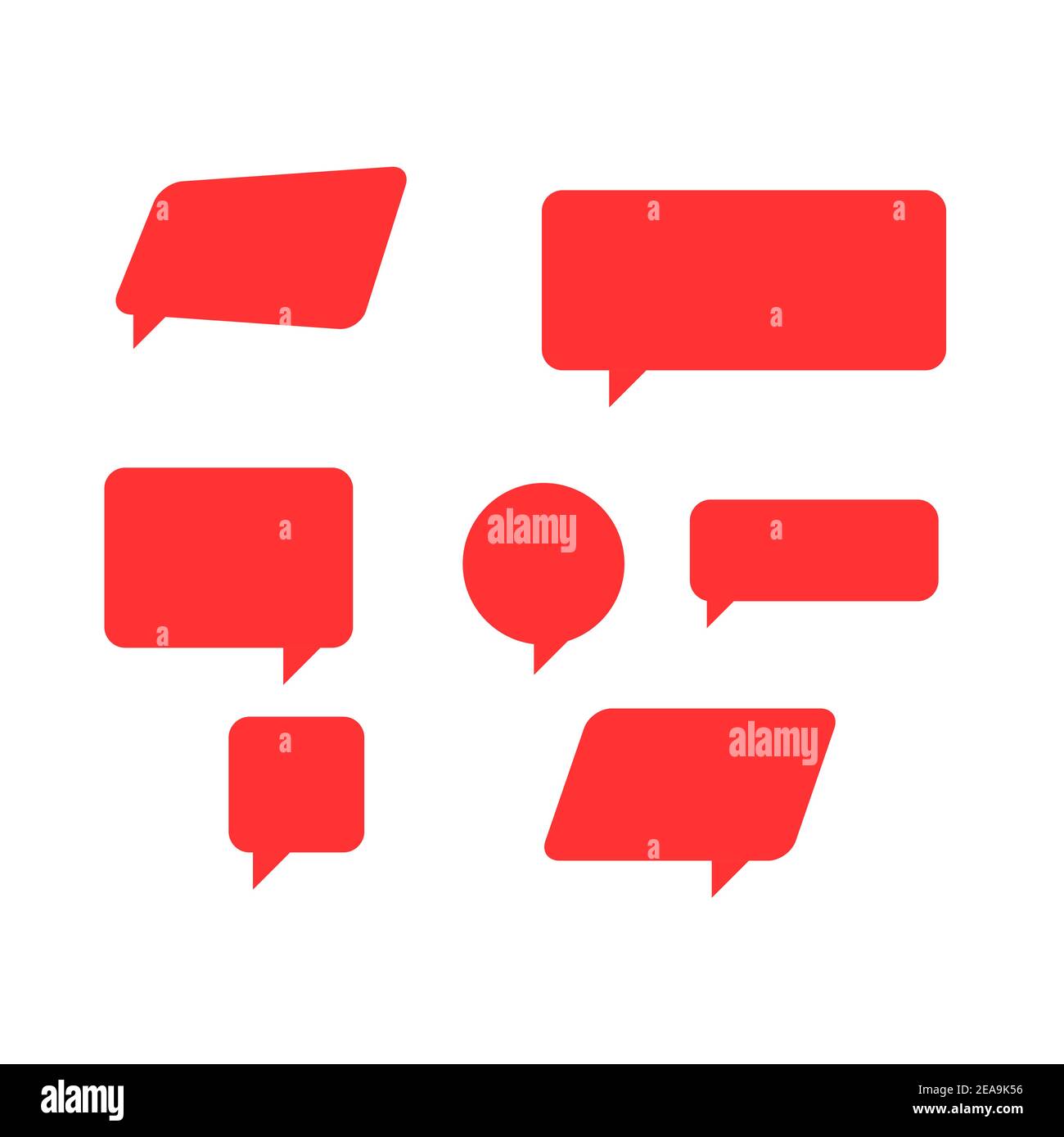Modern speech set of bubbles isolated on white background . Stock Vector