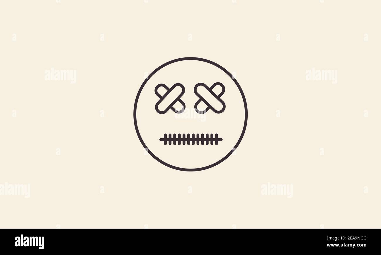 face lines with tape logo symbol vector icon graphic design