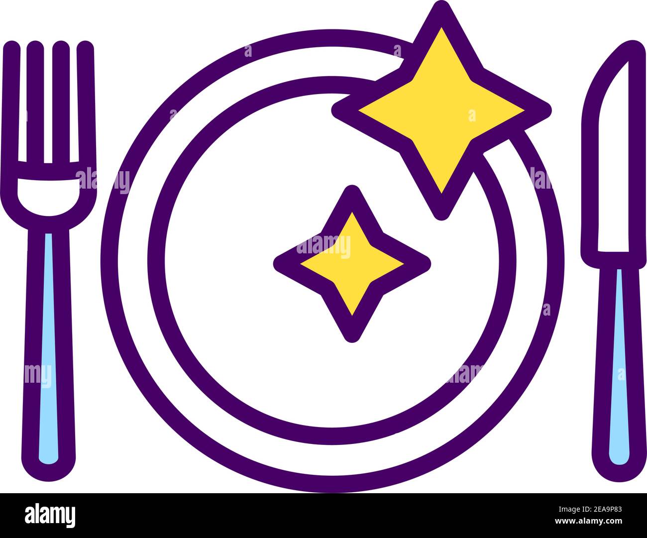 Table setting RGB color icon Stock Vector