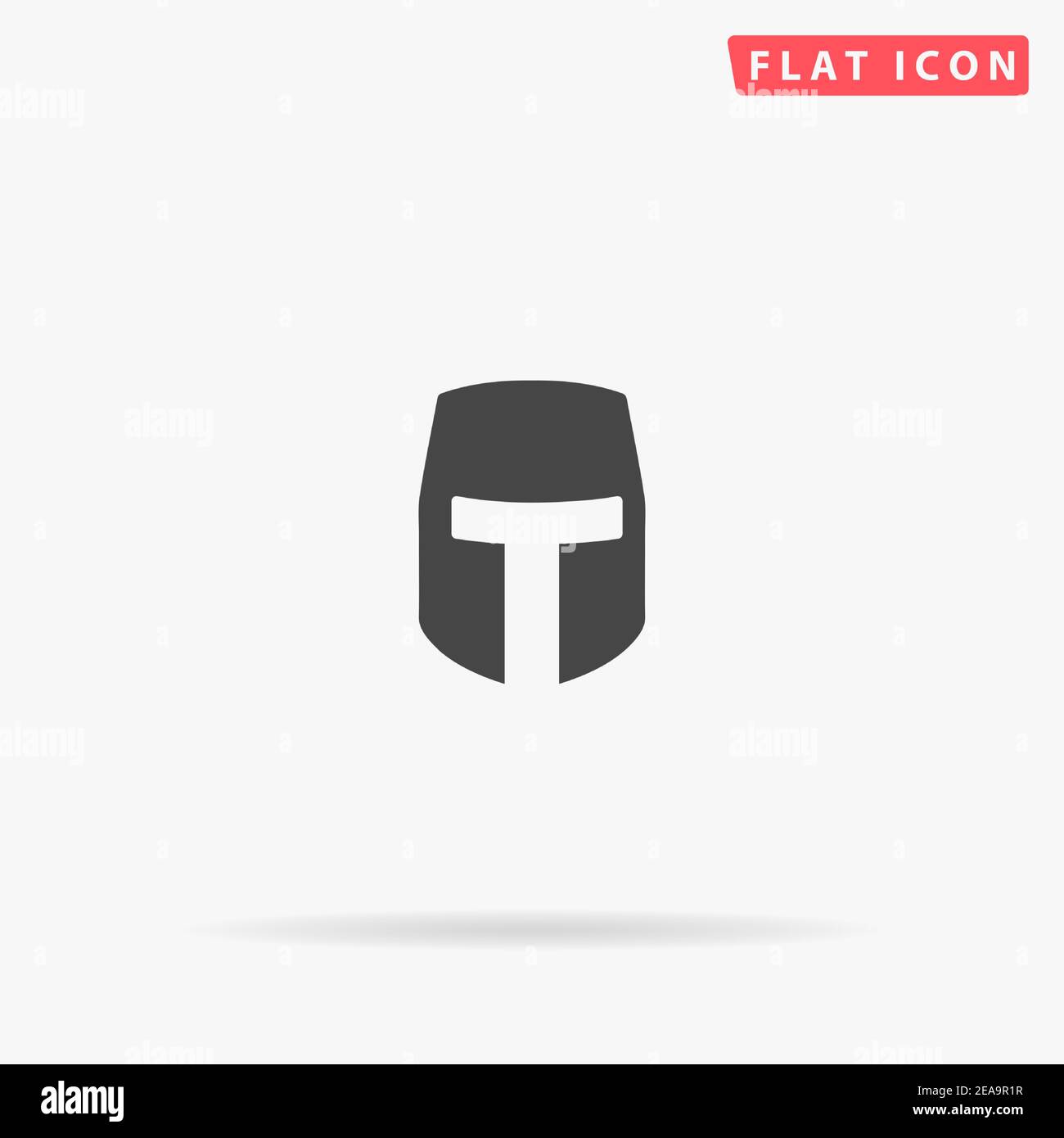Spartan Helmet flat vector icon. Hand drawn style design illustrations. Stock Vector