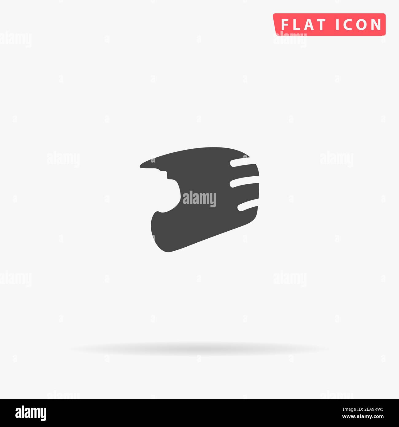 Motorcycle Helmet flat vector icon. Hand drawn style design illustrations. Stock Vector