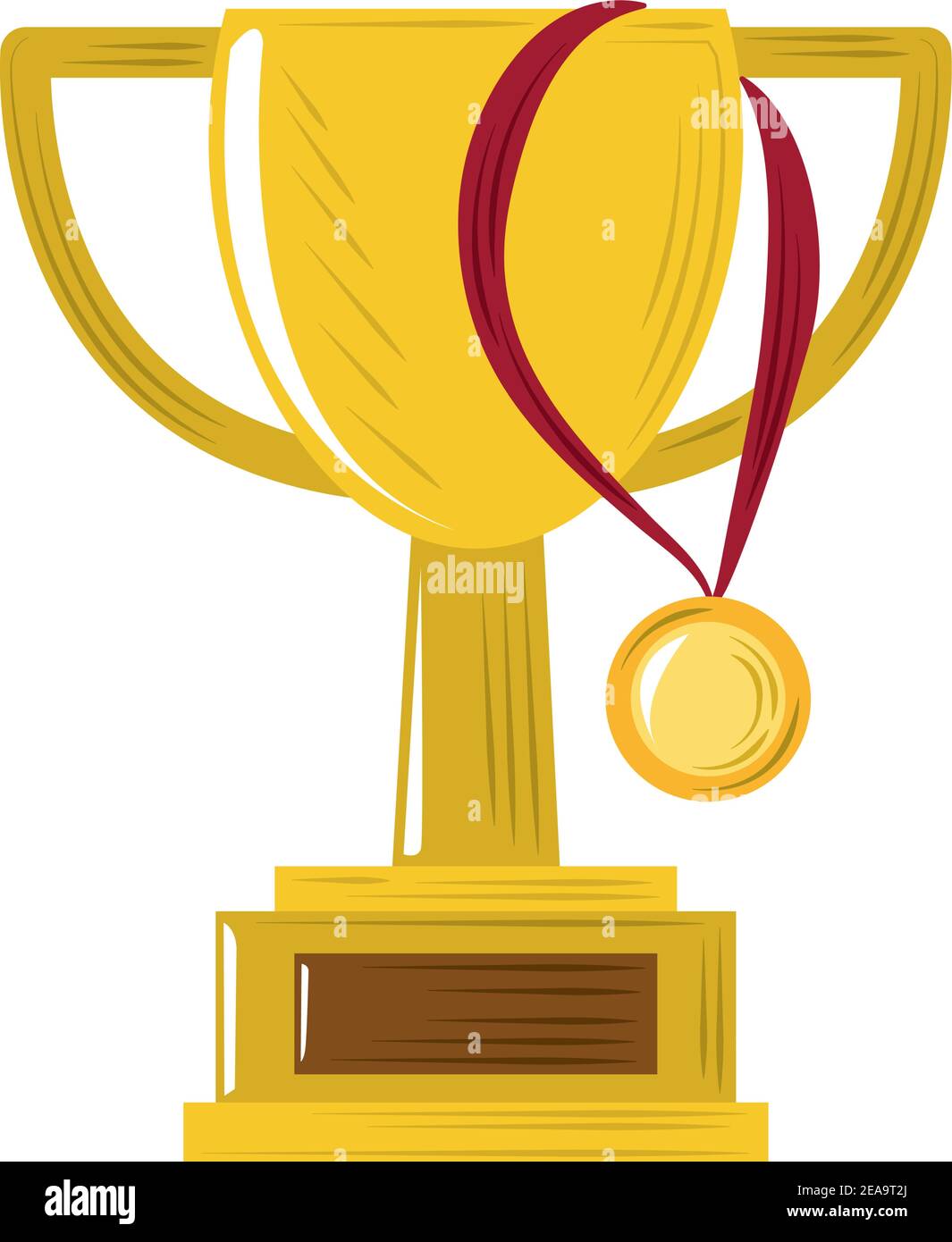 sport trophy and medal icon flat design vector illustration Stock ...