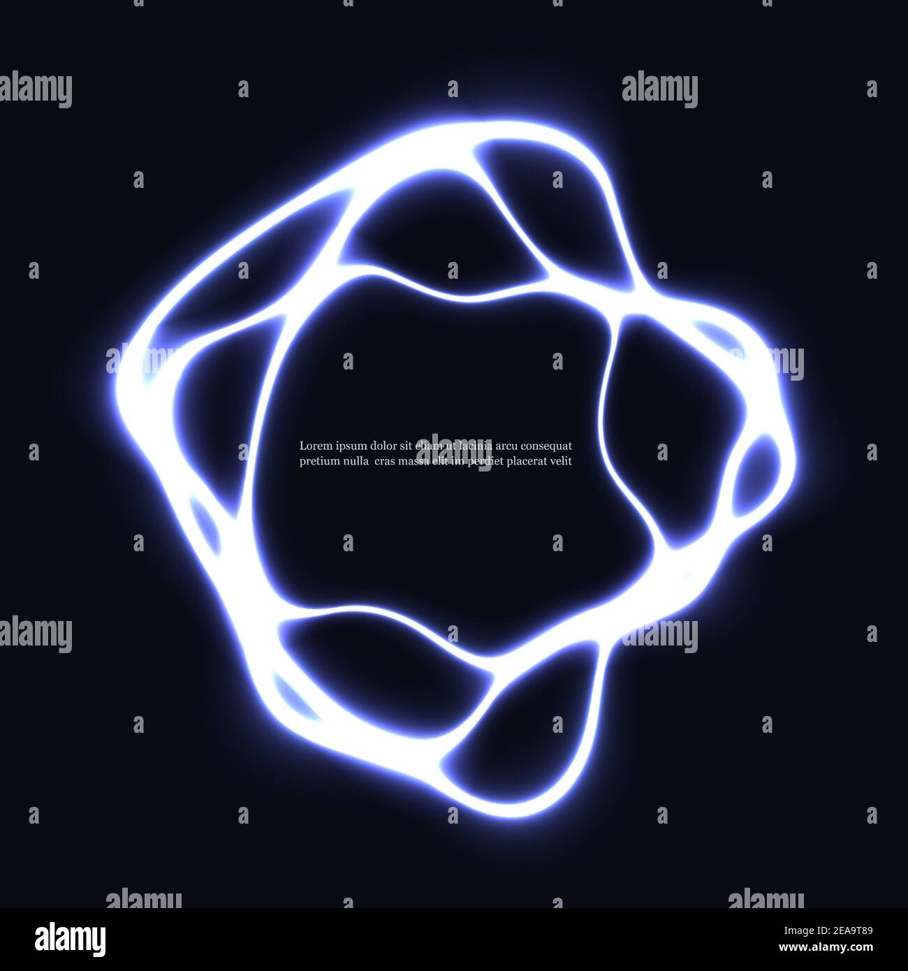 Circle neon light lamp frame. Color vector power glowing circle bulb banner.Vector background Stock Vector