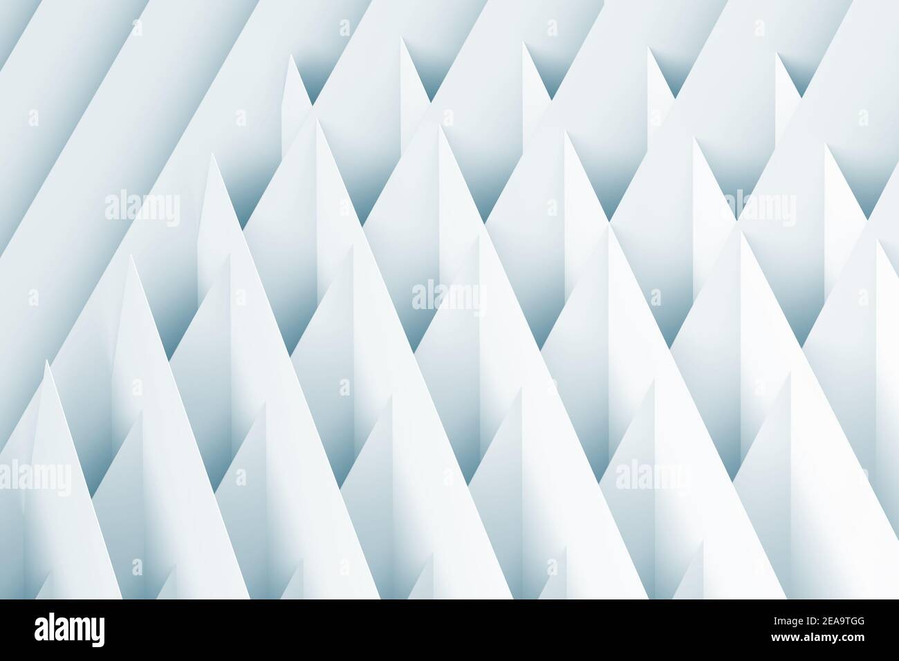 Abstract geometric background. Intersected white paper sheets, blue toned cgi pattern. 3d rendering illustration Stock Photo