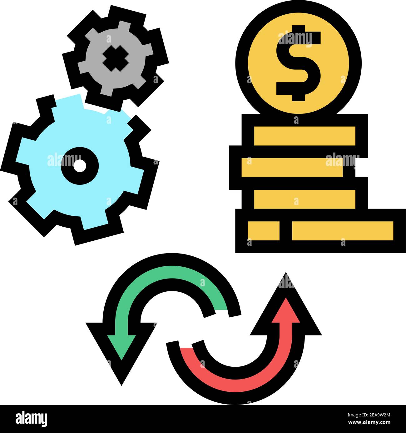 Work money converter color icon hi-res stock photography and images - Alamy