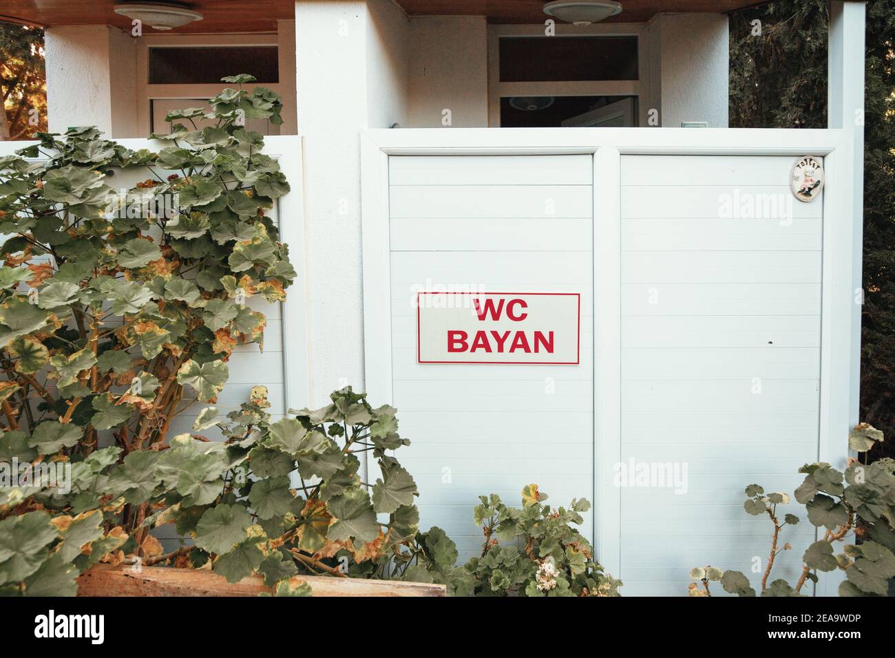 The toilet for women the inscription in the Turkish language on the ...
