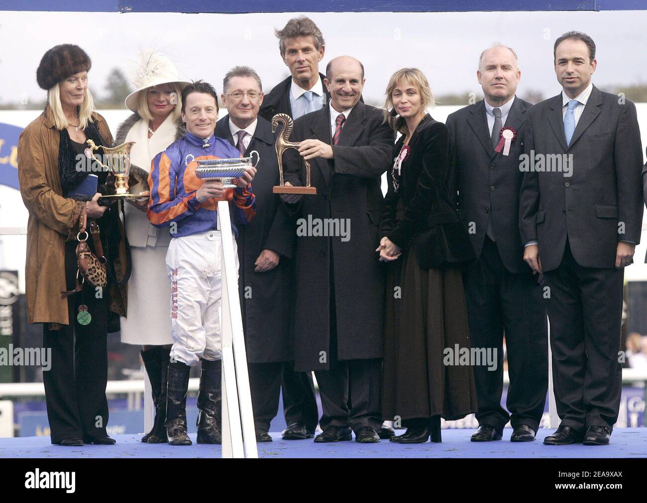 Kieren Fallon and Emmanuelle Beart attends the 84th Prix de l'Arc de ...