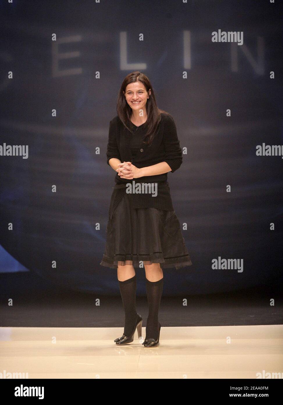 Croatian designer Ivana Omazic on the runway after Celine Ready to Wear Spring Summer 2006 collection presentation in Paris France October 6 2005. Photo by Nebinger Orban ABACAPRESS.COM Stock Photo Al...